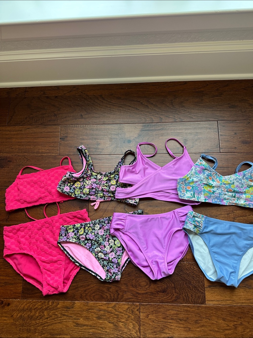Girls Mixed Bikini Set - Multi Color Floral & Solid